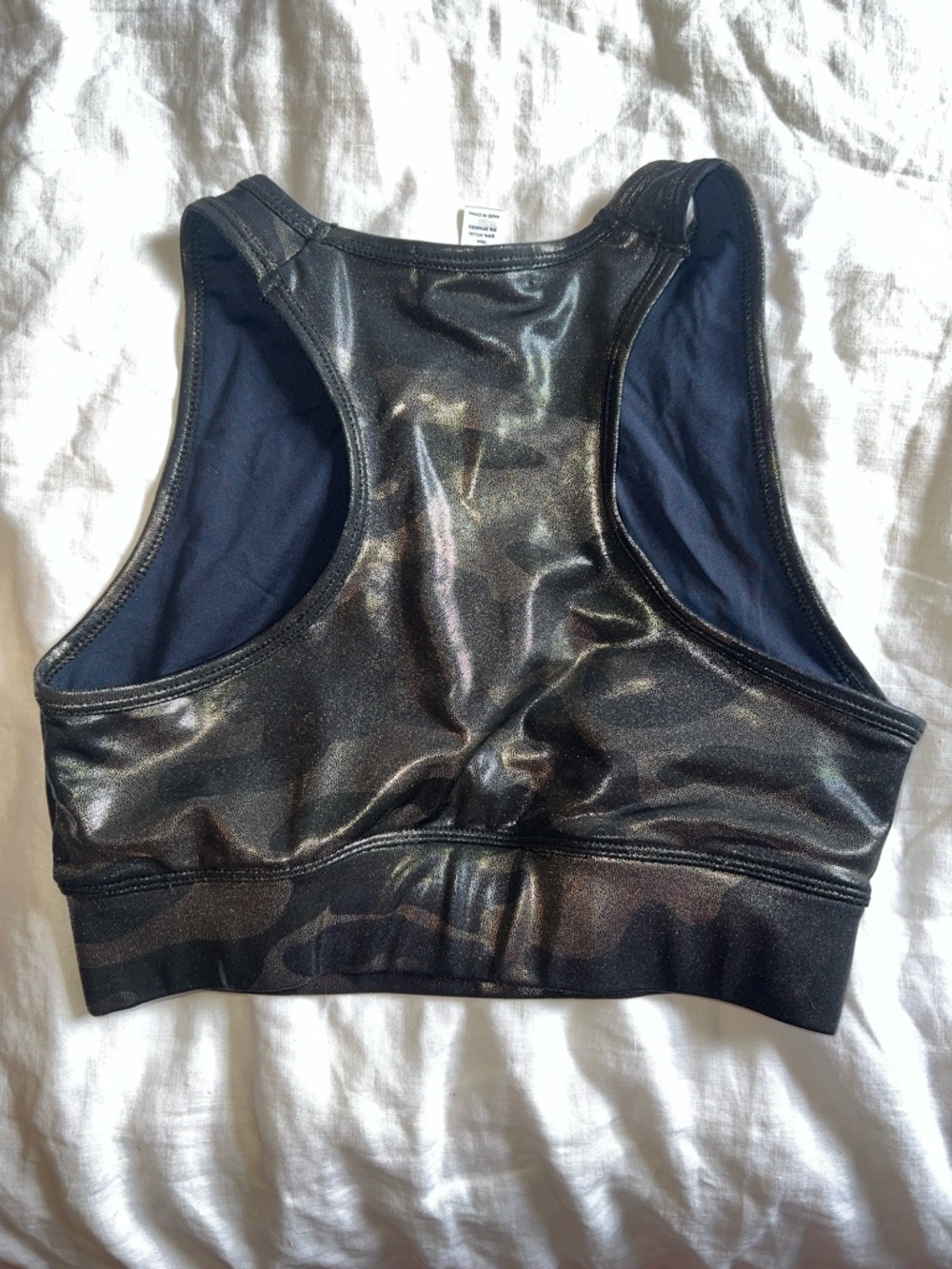 Aqua Shimmer Black and Bronze Athletic Top - Picture 4 of 4